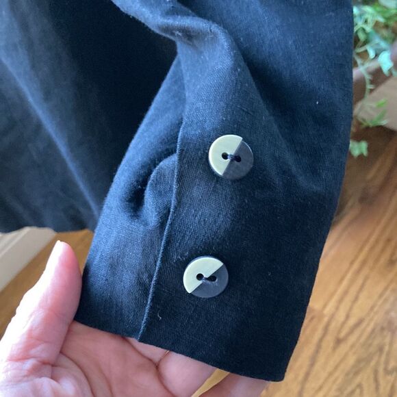 Vintage Newport Black & White Fully Lined Linen Blend Blazer Size 16 - Picture 7 of 13